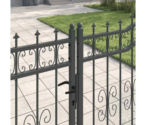 Tvora Su Kalas Ant Viršaus Pilka 404 X 125 Cm Plienas