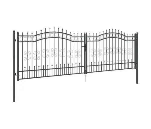 Tvora Su Kalas Ant Viršaus Pilka 404 X 125 Cm Plienas