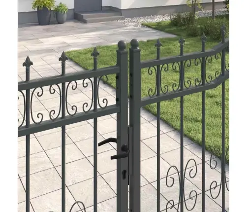 Žoga Vārti Ar Speara Augšdaļu Pelēka 404 X 175 Cm Tērauds Vidaxl