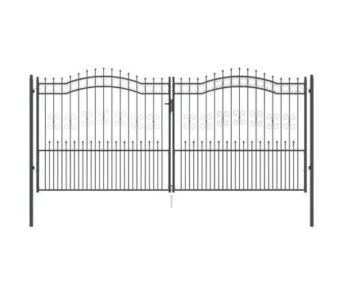 Žoga Vārti Ar Speara Augšdaļu Pelēka 404 X 175 Cm Tērauds Vidaxl