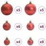 Kalėdinių Kraitės Rinkinys Su 150 Led 61 Pcs Raudona Plastmasė