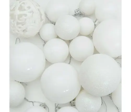 Ziemassvētku Rotājumu Komplekts 120 Pcs Balts Plastmasa Vidaxl