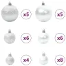 Ziemassvētku Rotājumu Komplekts 61 Pcs Sudraba Plastmasa Vidaxl