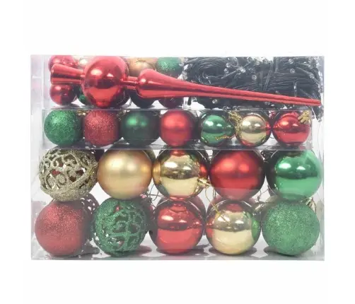 Ziemassvētku Rotājumu Komplekts 61 Pcs Daudzkrāsains Plastmasa Vidaxl