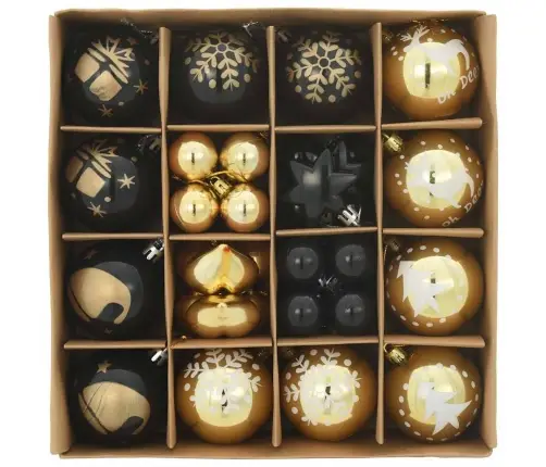 Kalėdinių Kraitės Rinkinys 40 Pcs Juodas Ir Auksinis