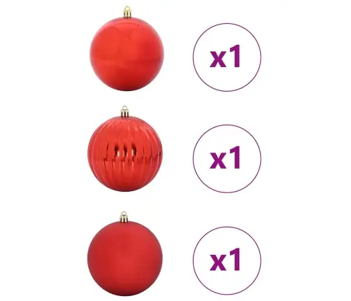 Jõulupallide Komplekt 3 Pcs Punane Plastmass