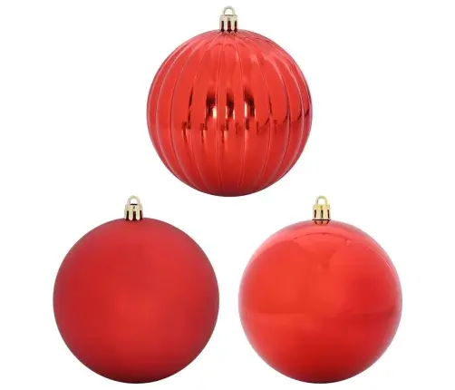 Jõulupallide Komplekt 3 Pcs Punane Plastmass