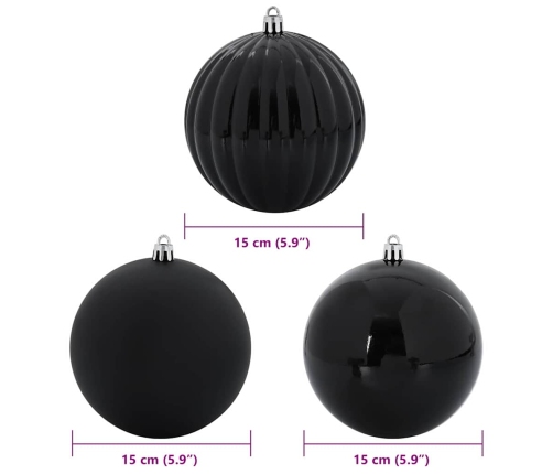Ziemassvētku Rotājumu Komplekts 9 Pcs Melna Vidaxl