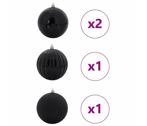 Ziemassvētku Rotājumu Komplekts 4 Pcs Melna Vidaxl