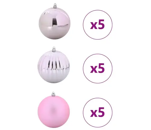 Kalėdinių Kraitės Rinkinys 15 Pcs Rožinė Plastmasė