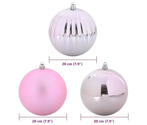 Jõulupallide Komplekt 4 Pcs Roosa