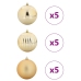 Jõulupallide Komplekt 15 Pcs Kuldne