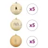 Jõulupallide Komplekt 15 Pcs Kuldne Plastmass