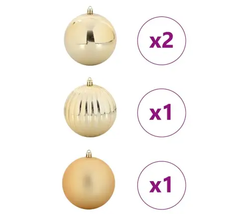 Ziemassvētku Rotājumu Komplekts 4 Pcs Zelts Vidaxl