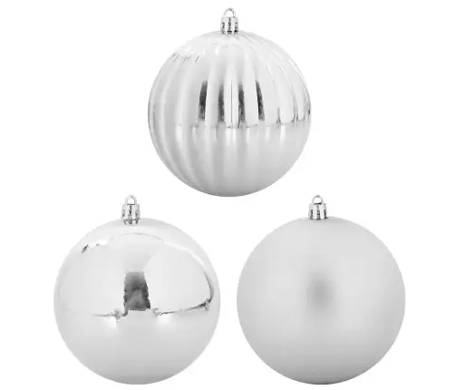 Ziemassvētku Rotājumu Komplekts 9 Pcs Sudraba Vidaxl