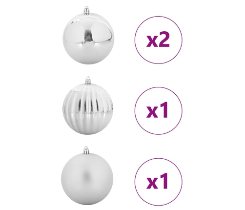Ziemassvētku Rotājumu Komplekts 4 Pcs Sudraba Vidaxl