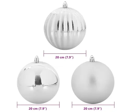 Ziemassvētku Rotājumu Komplekts 4 Pcs Sudraba Vidaxl