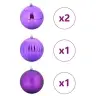 Ziemassvētku Rotājumu Komplekts 4 Pcs Ceriņkrāsa Vidaxl