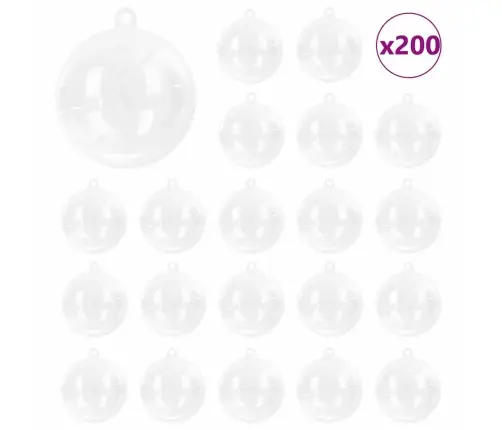 Jõulupallide Komplekt 200 Pcs Läbipaistev Ø 5 Cm