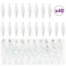 Ziemassvētku Koka Rotājumi 40 Pcs Sudraba Vidaxl