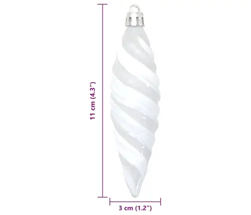 Ziemassvētku Koka Rotājumi 40 Pcs Balts Vidaxl