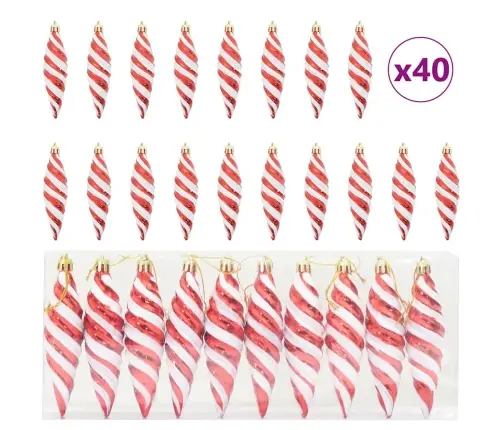 Jõuluspiraali Kujuline Pall 40 Pcs Punane