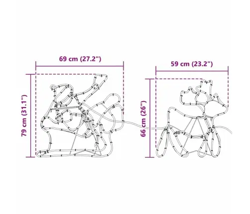 Led Ziemassvētku Dekors Daudzkrāsains 69 X 79 Cm Pvc Vidaxl