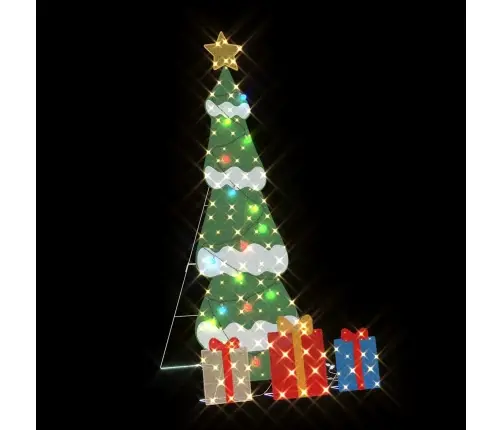 Apgaismota Ziemassvētku Eglīte Ar 3 Dāvanu Kastēm 2D Siltā Baltā Krāsā Vidaxl