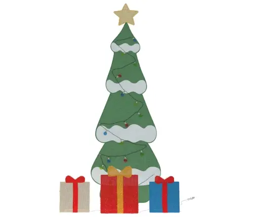 Apgaismota Ziemassvētku Eglīte Ar 3 Dāvanu Kastēm 2D Siltā Baltā Krāsā Vidaxl