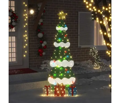 Apgaismota Ziemassvētku Eglīte Ar 3 Dāvanu Kastēm 2D Siltā Baltā Krāsā Vidaxl