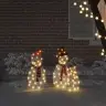 Valgustatud Lumememme Pere 3 Pcs Soe Valge Polüester
