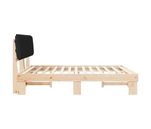 Gultas Rāmis Ar Polsterētu Galvas Balstu Melna 200 X 200 Cm Vidaxl