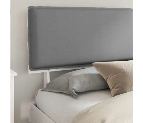 Gultas Rāmis Ar Polsterētu Galvas Balstu Gaiši Pelēks Vidaxl