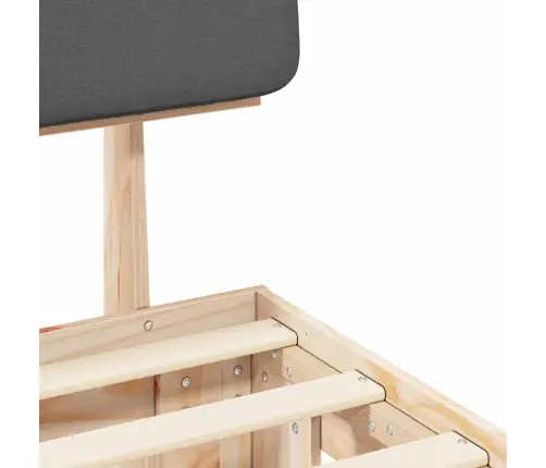 Gultas Rāmis Ar Polsterētu Galvas Balstu Tumši Pelēks Vidaxl