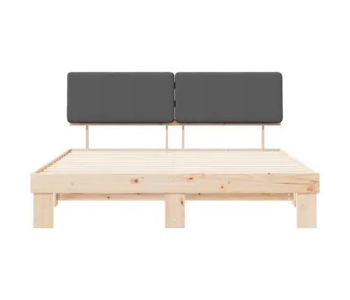 Gultas Rāmis Ar Polsterētu Galvas Balstu Tumši Pelēks Vidaxl