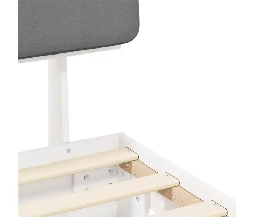 Gultas Rāmis Ar Polsterētu Galvas Balstu Gaiši Pelēks Vidaxl