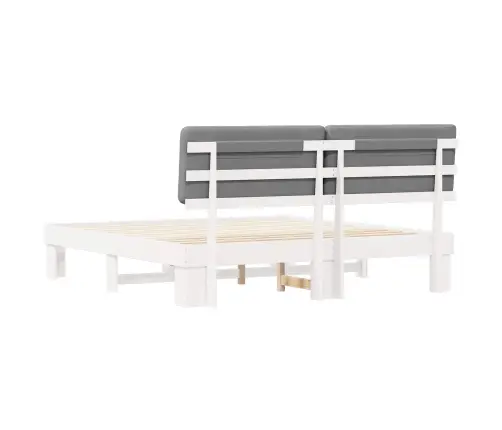 Gultas Rāmis Ar Polsterētu Galvas Balstu Gaiši Pelēks Vidaxl