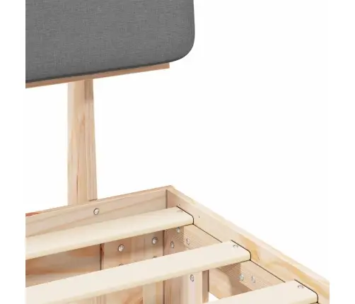 Gultas Rāmis Ar Polsterētu Galvas Balstu Gaiši Pelēks Vidaxl