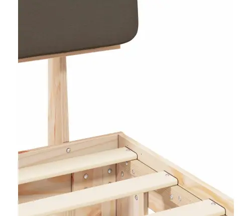 Voodiraam Pehme Peatoega Pruunikashall 180 X 200 Cm Tahke Mänd