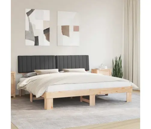 Lovo Rėmas Su Apmuštu Galvūgaliu Tamsiai Pilka 200 X 200 Cm