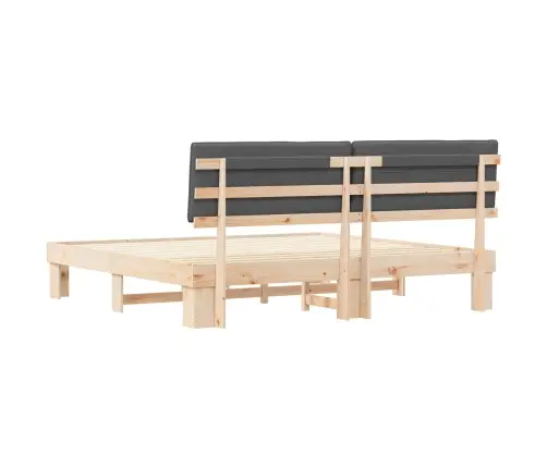 Lovo Rėmas Su Apmuštu Galvūgaliu Tamsiai Pilka 200 X 200 Cm