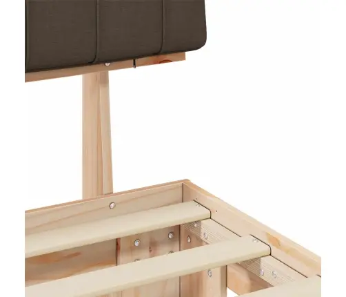 Gultas Rāmis Ar Polsterētu Galvas Balstu Pelēkbrūna Vidaxl