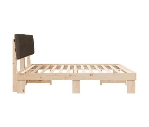 Gultas Rāmis Ar Polsterētu Galvas Balstu Pelēkbrūna Vidaxl