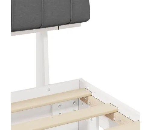 Voodiraam Pehme Peatoega Peaga Helehall 200 X 200 Cm Tahke Mänd