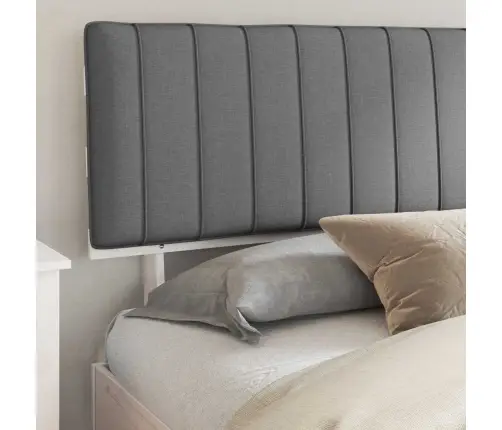 Voodiraam Pehme Peatoega Peaga Helehall 200 X 200 Cm Tahke Mänd