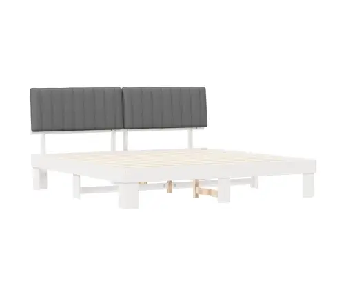 Voodiraam Pehme Peatoega Peaga Helehall 200 X 200 Cm Tahke Mänd