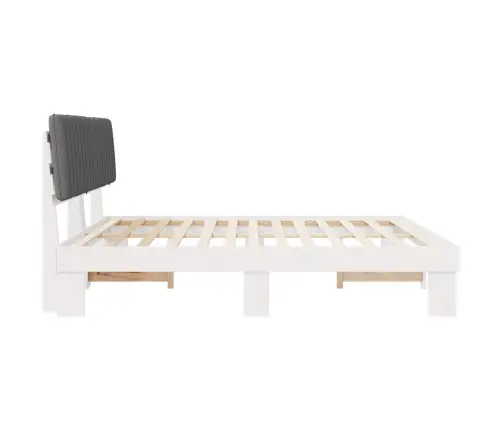 Voodiraam Pehme Peatoega Peaga Helehall 200 X 200 Cm Tahke Mänd