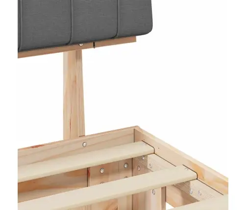 Voodiraam Pehme Peatoega Peaga Helehall 180 X 200 Cm Tahke Mänd