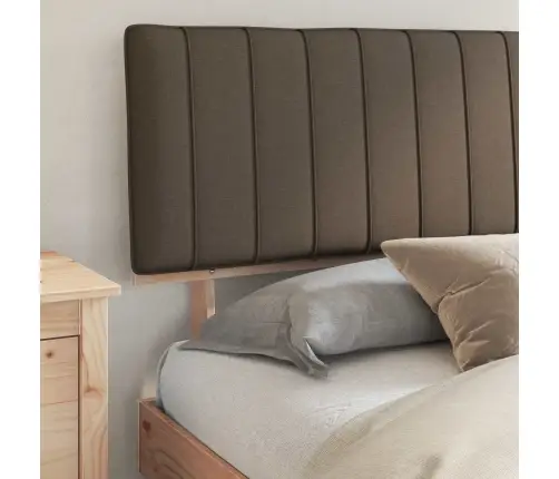 Voodiraam Pehme Peatoega Pruunikashall 180 X 200 Cm Tahke Mänd