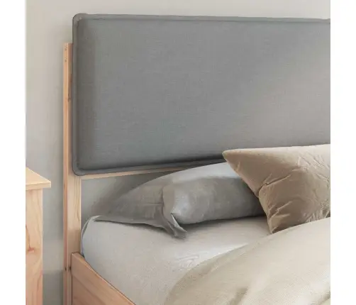 Gultas Rāmis Ar Polsterētu Galvas Balstu Gaiši Pelēks Vidaxl